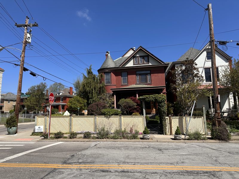 Custom wood lattice fence at a Victorian home