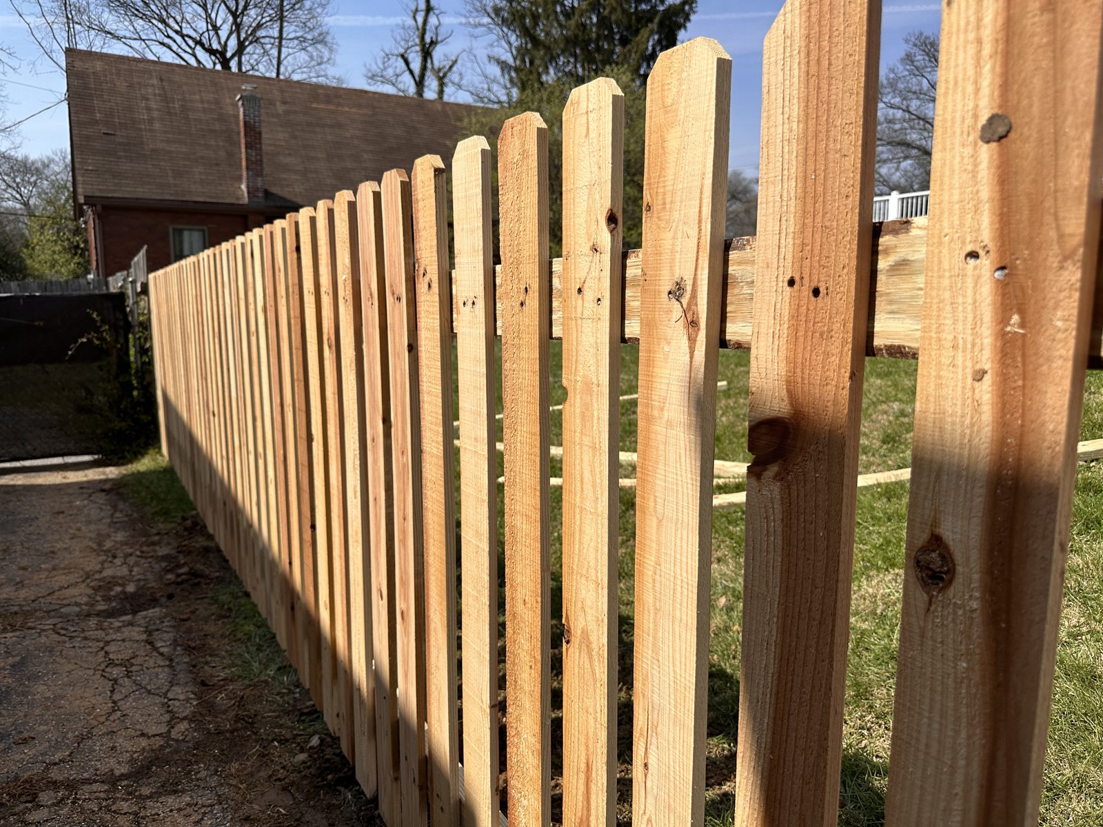 Wood picket gate and latch detail