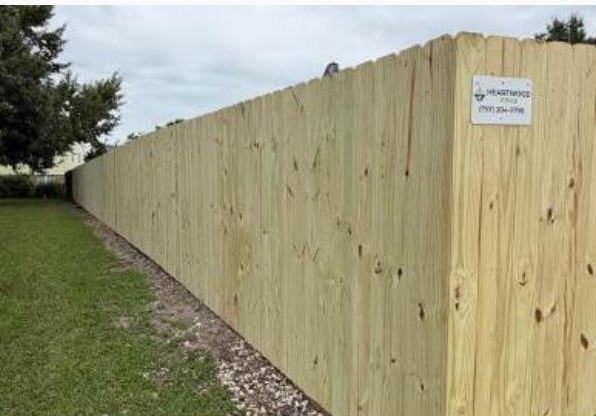 Dog Ear Picket Privacy, 3/4" Treated Pine installed by Heartwood Fence