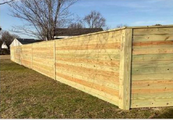 Horizontal Board Privacy installed by Heartwood Fence